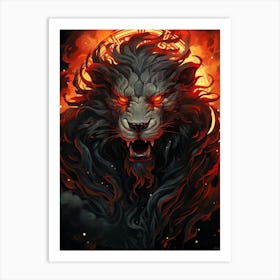 Lion Of The Abyss Art Print