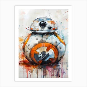 Bb 8 From Star Wars Watercolor Art Print