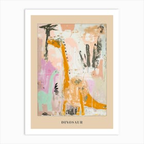 Abstract Brushstroke Mustard Dinosaur Poster Art Print
