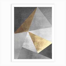 Metal and gold geometry 15 Art Print