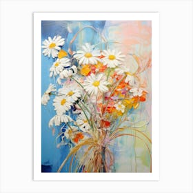 Abstract Flower Painting Oxeye Daisy 1 Art Print