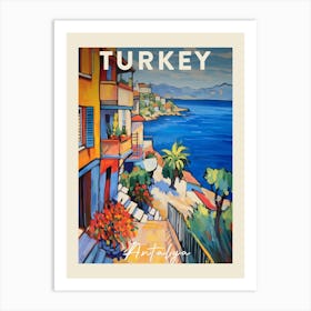 Antalya Turkey 1 Fauvist Painting  Travel Poster Art Print