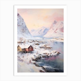 Dreamy Winter Painting Lofoten Islands Norway 2 Art Print