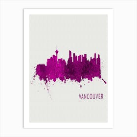 Vancouver Canada City Purple Art Print