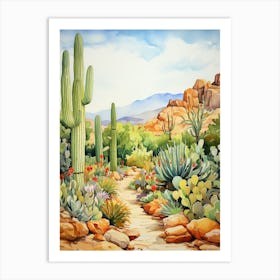 Desert Botanical Garden Usa Watercolour 5 Art Print
