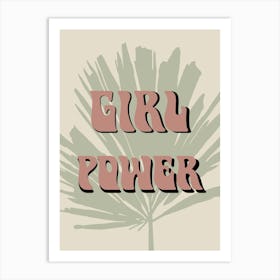 Pink Girl Power, Palm Leaf 3, Nursery Art, Pastels Art Print