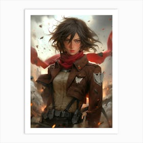 Attack On Titan Mikasa Art Print