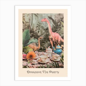 Dinosaur Tea Party Poster Art Print