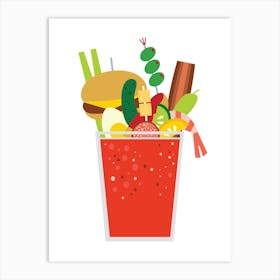 Bloody Mary Digital Illustration Art Print