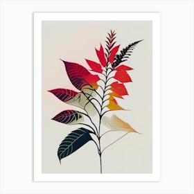 Poison Sumac Minimal Line Drawing 5 Art Print