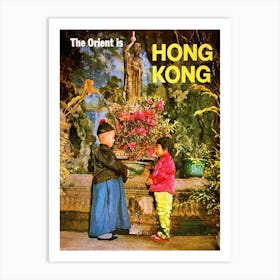Hong Kong, Two Little Boys In The Garden Art Print