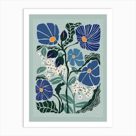 Klimts Would Love These Flowers Light Blue Art Print