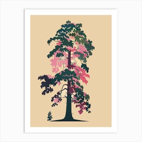 Balsam Tree Colourful Illustration 2 Art Print