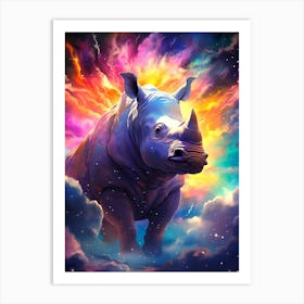 Rhino In The Sky Art Print