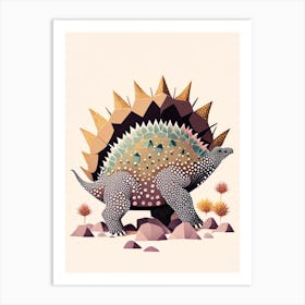 Ankylosaurus Terrazzo Style Dinosaur Art Print