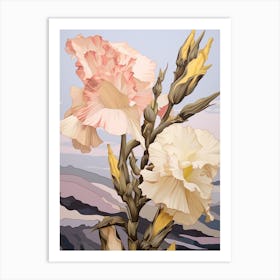 Gladiolus 4 Flower Painting Art Print