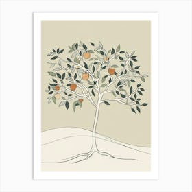 Apple Tree Minimalistic Drawing 3 Art Print