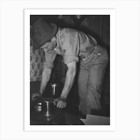 Pressing Top Onto Tin Can Full Of Syrup, Syrup Mill Near New Iberia, Louisiana By Russell Lee Art Print