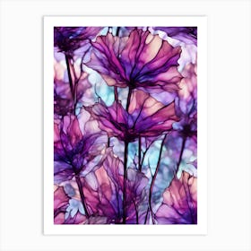 Purple Flowers - Ai Art Print