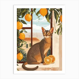 Abyssinian Cat Storybook Illustration 2 Art Print