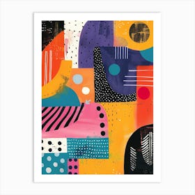 Playful And Colorful Geometric Shapes Arranged In A Fun And Whimsical Way 16 Art Print