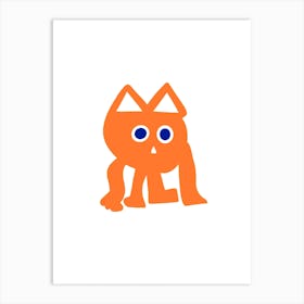 Kids Art Ginger Cat Art Print