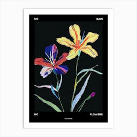 No Rain No Flowers Poster Flax Flower 2 Art Print