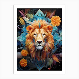 Lion Art Painting Contemporary Style 3 Art Print