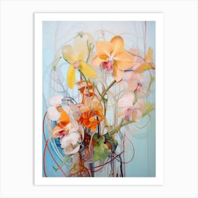 Abstract Flower Painting Monkey Orchid Art Print