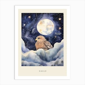 Baby Eagle Sleeping In The Clouds Nursery Poster Art Print