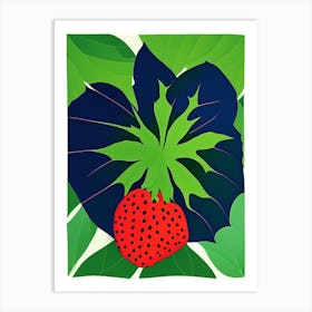 Wild Strawberry Leaf Vibrant Inspired Art Print