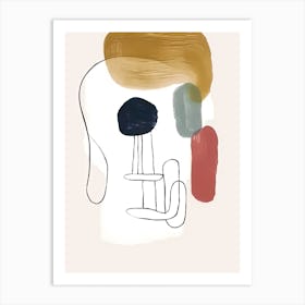 Face Line Art Abstract 0 Art Print