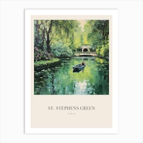 St Stephens Green Dublin Vintage Cezanne Inspired Poster Art Print