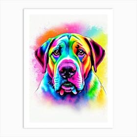 Boerboel Rainbow Oil Painting Dog Art Print