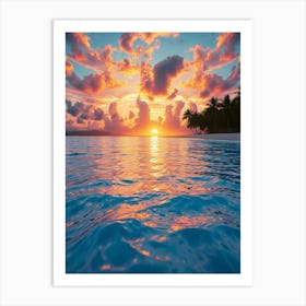 Sunset Over The Ocean 13 Art Print