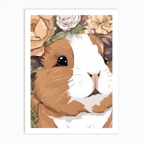 Guinea Pig With Flowers Art Print