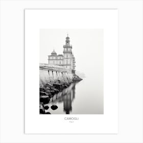 Poster Of Camogli, Italy, Black And White Photo 2 Art Print