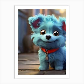 Blue Puppy Art Print