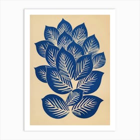 'Blue Leaves' 7 Art Print