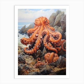 Giant Pacific Octopus Illustration 19 Art Print