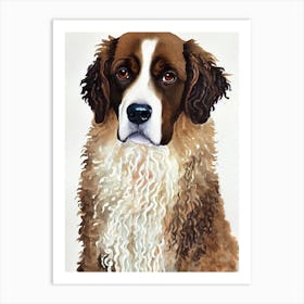 American Water Spaniel Watercolour Dog Art Print