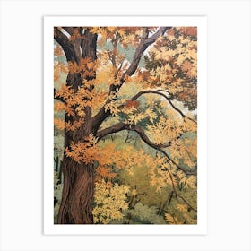 Ash 2 Vintage Autumn Tree Print  Art Print