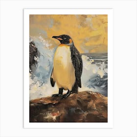 Adlie Penguin Gold Harbour Oil Painting 2 Art Print