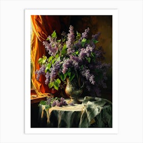 Baroque Floral Still Life Lilac 3 Art Print