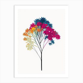 Umbrella Tree Floral Minimal Line Drawing 1 Flower Art Print