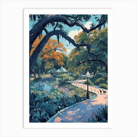 Audubon Park And Zoo Minimal Painting 3 Art Print