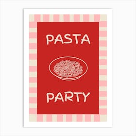 Pasta Party Red Poster Art Print