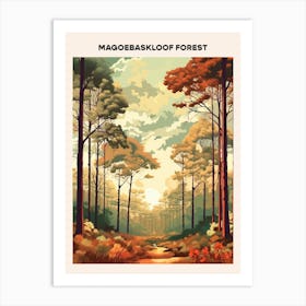 Magoebaskloof Forest Midcentury Travel Poster Art Print