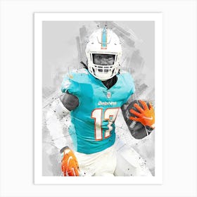 Jaylen Waddle Miami Dolphins Art Print