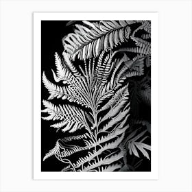 Ghost Fern Linocut Art Print